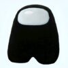 Peluche noir en forme de personnage du jeu vidéo Among Us avec un visage bleu.