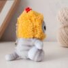 Peluche Chat avec Cagoule Jaune - Peluche Câlin Douce et Mignonne
