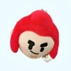 Porte-clés en peluche représentant un personnage avec des cheveux roux, des yeux noirs et une expression grincheuse.