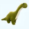 Doudou dinosaure vert en peluche, parfait pour les enfants.
