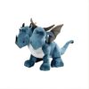 Peluche bleu de dragon à deux têtes avec des ailes et une queue.