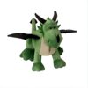 peluche-dragon-vert-jouet-doux-pour-enfants-2a Une peluche verte de dragon avec des ailes noires.