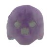Peluche fantôme violet avec un visage brodé gris, les yeux fermés et la bouche ouverte.