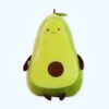 Peluche avocat souriant avec un noyau brun. Parfait pour les enfants et les collectionneurs.