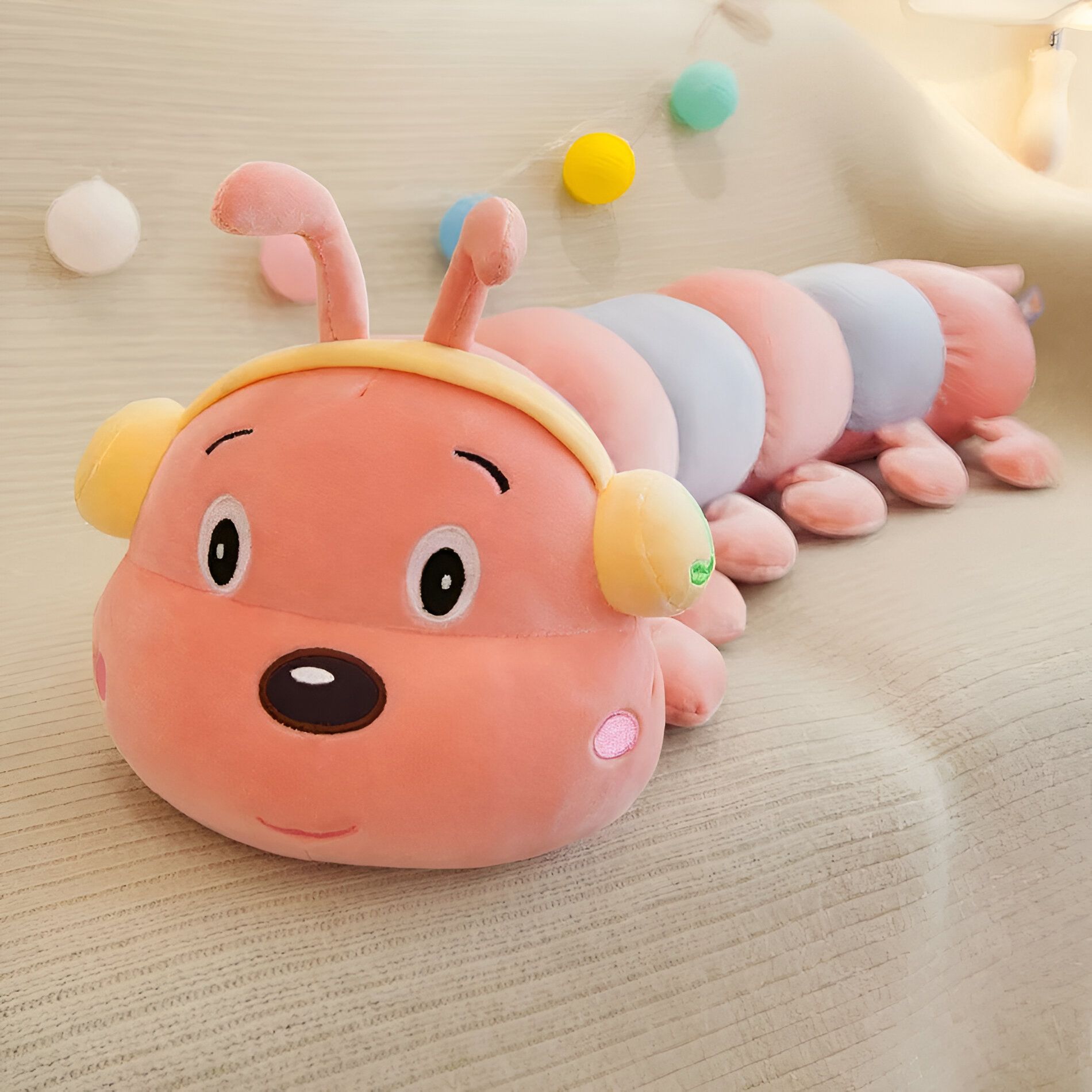 Peluche Géante Chenille Douce Rose ou Verte Peluche Géante Chenille Douce Rose ou Verte