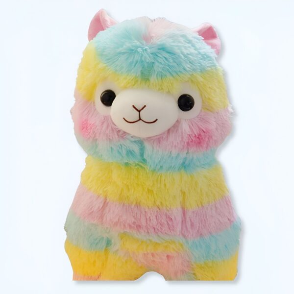 Peluche de lama arc-en-ciel, adorable et doux, parfait pour les enfants.