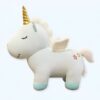 peluche-licorne-bleu-ailes-dorees-jouet-enfant-1a-1 Une peluche licorne blanche avec une corne dorée, des ailes et des étoiles sur le derrière.
