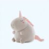 peluche-licorne-grise-25cm-jouet-enfant-fille-1a-1 Une figurine de licorne en peluche grise avec une crinière et une queue roses.