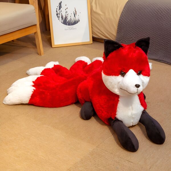 peluche-renard-rouge-a-poil-doux-2a Peluche Renard Rouge Queue Multiples - Douceur Remarquable