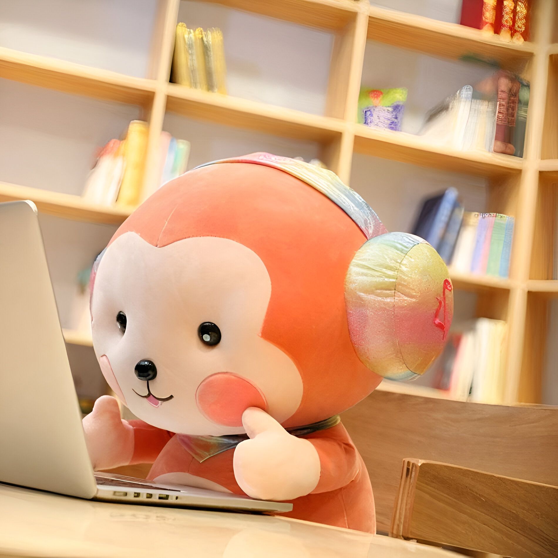 Kawaii plush monkey with headphones, soft, Kawaii plush monkey with headphones, soft, Kawaii plush monkey with headphones, soft, Kawaii plush monkey with headphones, soft