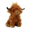 Peluche de vache écossaise Highland avec de longs poils roux.